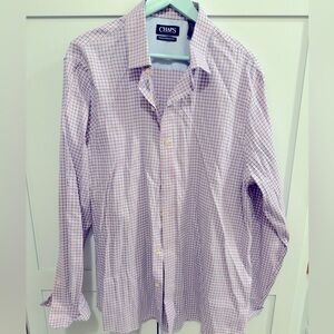 CHAPS PERFORMANCE -VERY SHARP LOOKING BUTTON DOWN MENS SHIRT PINK AND BLUE. XXL